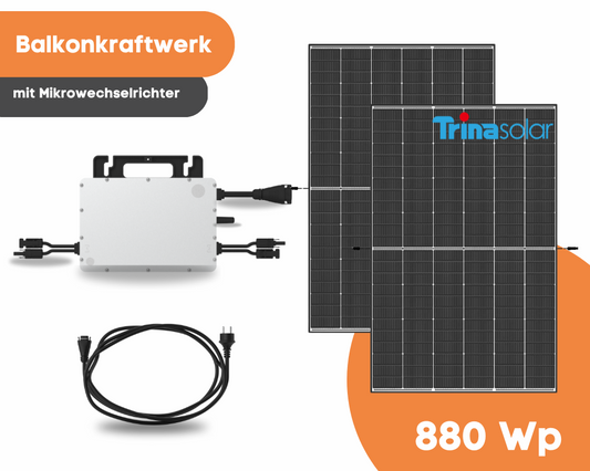 Balkonkraftwerk Set 880W mit Trina 440W PV Modulen & Hoymiles Wechselrichter