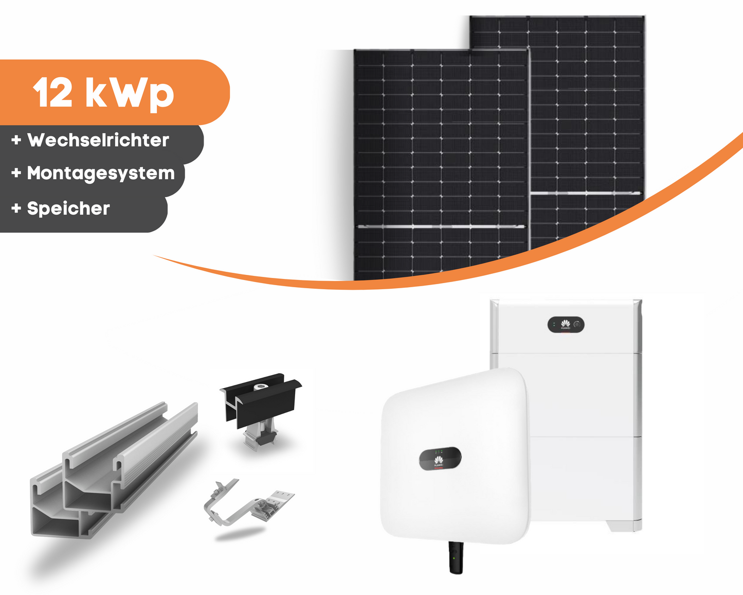 12 kW PV-Anlage-Komplettsystem mit Trina Solar Modulen und Huawei Lösung + Speicher